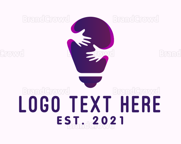 Purple Care Light Bulb Logo