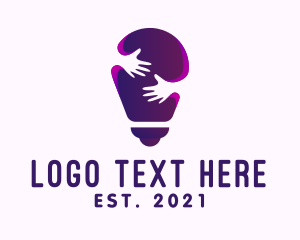 Innovation - Purple Care Light Bulb logo design