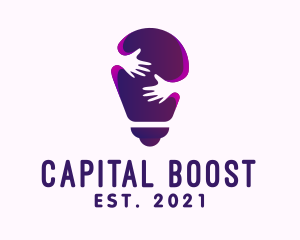 Funding - Purple Care Light Bulb logo design