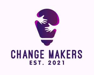 Activism - Purple Care Light Bulb logo design