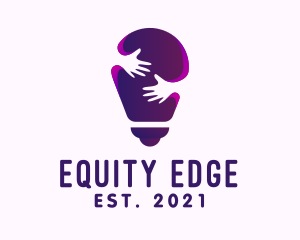 Purple Care Light Bulb logo design