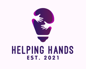 Volunteering - Purple Care Light Bulb logo design