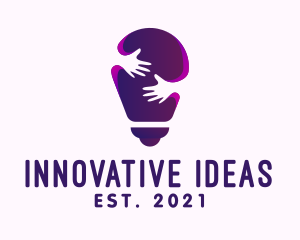 Purple Care Light Bulb logo design