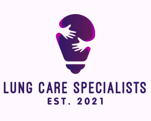 Purple Care Light Bulb logo design