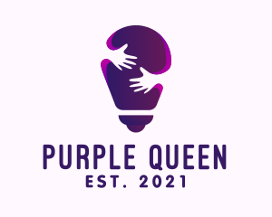 Purple Care Light Bulb logo design