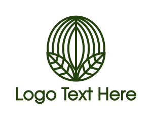 Iced Coffee - Green Coffee Bean Leaf logo design