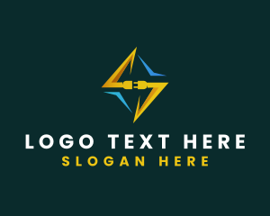 Ligtning - Electric Volt Plug logo design