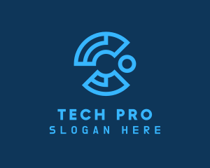 Program - Blue Cyber Tech Letter C logo design