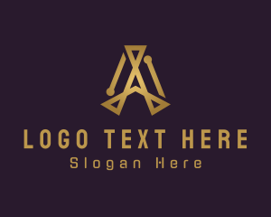 Digital Token - Tech Circuit Letter A logo design