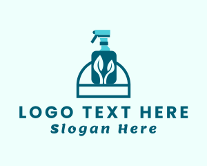 Sanitation - Leaf Sanitizer Spray Bottle logo design