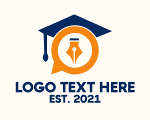 Book - Pen Chat Graduation logo design