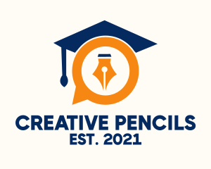 Pen Chat Graduation logo design