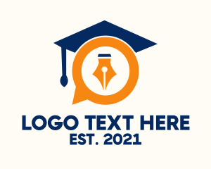 Learning - Pen Chat Graduation logo design