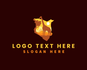 Savannah - Kenya Wild Giraffe logo design