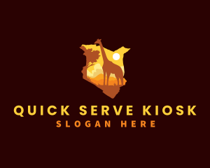 Kenya Wild Giraffe logo design