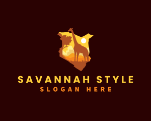 Savannah - Kenya Wild Giraffe logo design