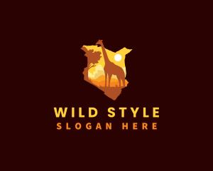 Kenya Wild Giraffe logo design