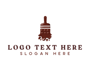 Painting - Paint Chocolate Paintbrush logo design