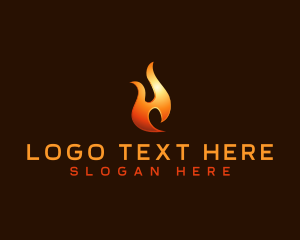 Pub - Hot Flame Letter H logo design