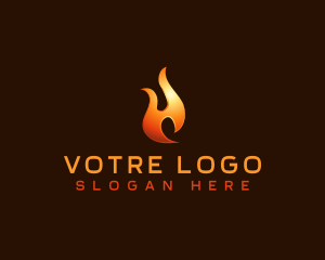 Hot Flame Letter H Logo