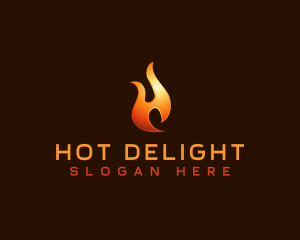 Hot Flame Letter H logo design