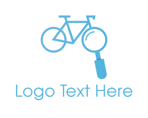Blue Bicycle - Bicycle Bike Search Finder logo design