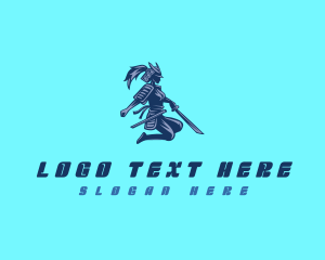 Flexible - Lady Shogun Warrior logo design