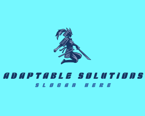 Flexible - Lady Shogun Warrior logo design