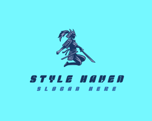 Sharp - Lady Shogun Warrior logo design