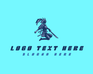 Sharp - Lady Shogun Warrior logo design