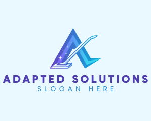 Vacuum Mop Cleaning Letter A logo design