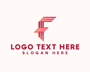 Online - Agency Stripe Ribbon Letter F logo design