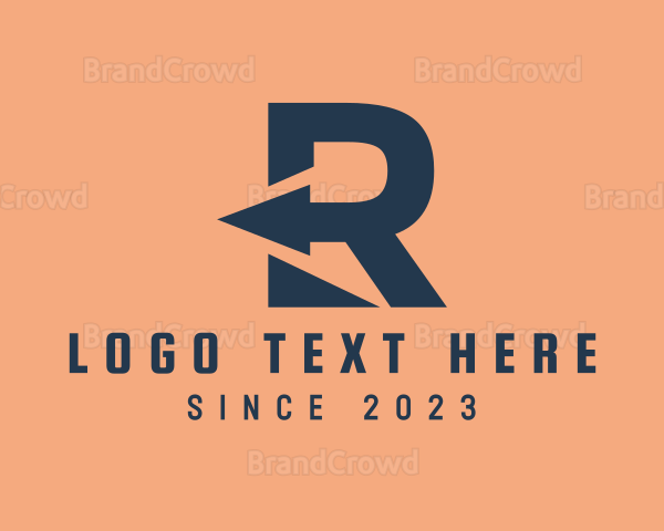 Simple Arrow Forwarding Letter R Logo