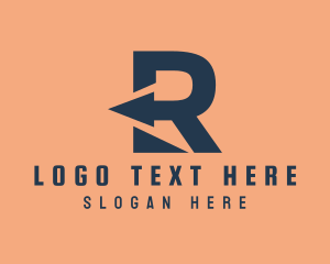 Simple Arrow Forwarding Letter R  Logo