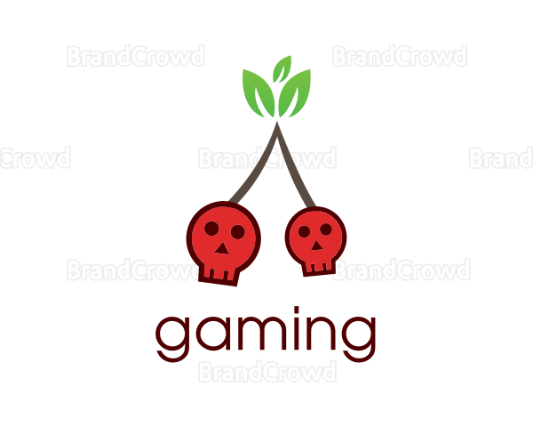 Skull Cherry Fruit Logo