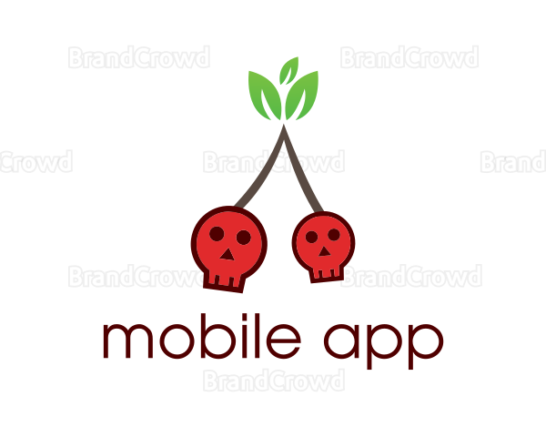 Skull Cherry Fruit Logo