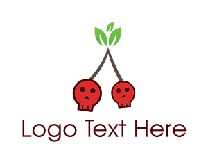 Bone - Skull Cherry Fruit logo design