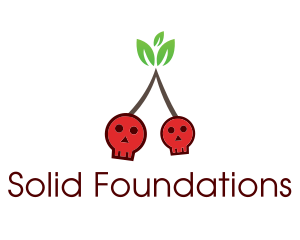 Skull Cherry Fruit Logo