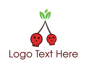 Forbidden - Skull Cherry Fruit logo design