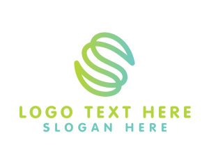 Initial - Green Letter S Outline logo design
