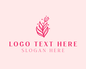 Wildflower - Pink Floral Bloom logo design