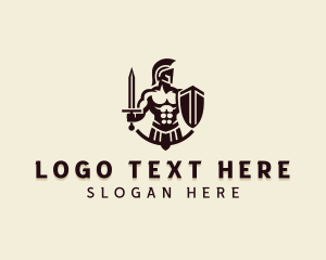 Man - Strong Spartan Warrior logo design