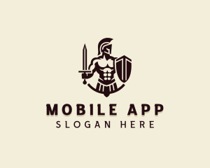 Strong Spartan Warrior  Logo