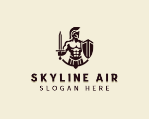 Sword - Strong Spartan Warrior logo design