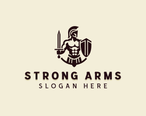 Strong Spartan Warrior  logo design