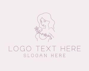 Dating Sites - Purple Flower Lady logo design