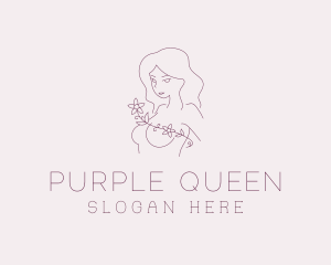 Purple Flower Lady logo design