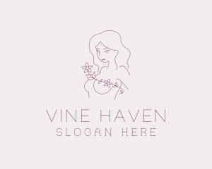 Purple Flower Lady logo design