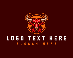 Bull - Angry Horn Bull logo design