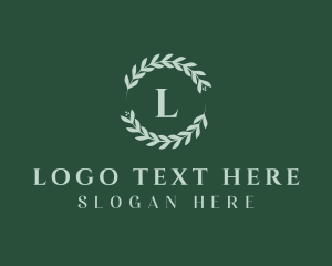 Nature - Natural Leaf Wreath logo design